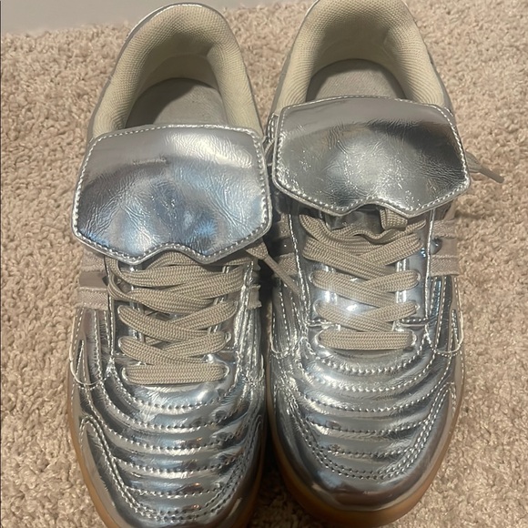Steve Madden Shoes - Size 9 worn once Silver Metallic Sneakers